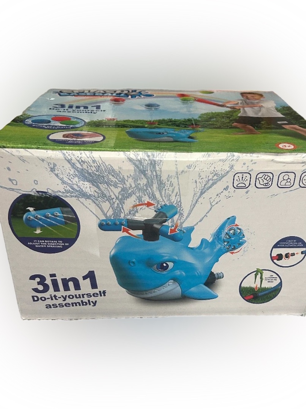 Blue Whale Water Sprinkler Toy - Kids Outdoor Play